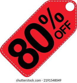 Discount tag 80% for all products