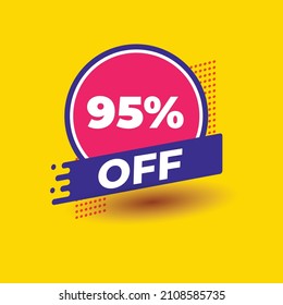 Discount tag with 90%. Special offer price tag, sign, label, icon for an advertising campaign at retail. Design element for promotional ad.
