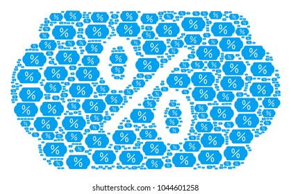 Discount Tag collage created in the combination of discount tag pictograms. Vector iconized composition constructed from simple icons.