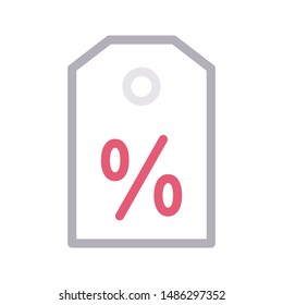 discount tag colour line vector icon