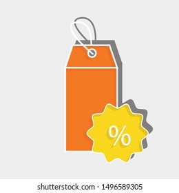 discount tag concept on white background. Flat vector illustration for web page.