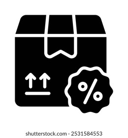 Etiqueta de desconto com pacote de entrega, ícone conceito da oferta de entrega