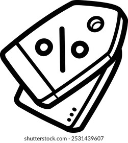 Marca de desconto ícone de vetor de doodle e ilustração