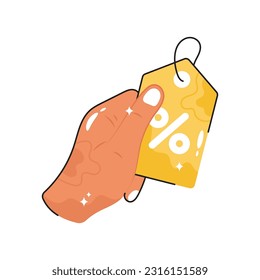 Discount tag doodle vector outline Sticker. EPS 10 file