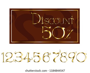 discount tag in fantasy style created by vector illustration. can change number easy to use