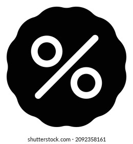 Icono plano de etiqueta de descuento aislado en fondo blanco