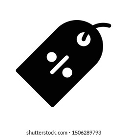 discount tag glyph flat vector icon