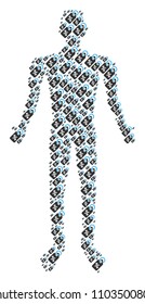 Discount tag human avatar. Vector discount tag icons are grouped into male combination.
