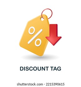 Discount Tag icon. 3d illustration from black friday collection. Creative Discount Tag 3d icon for web design, templates, infographics and more