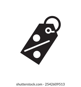 Discount tag icon black and white vector sign