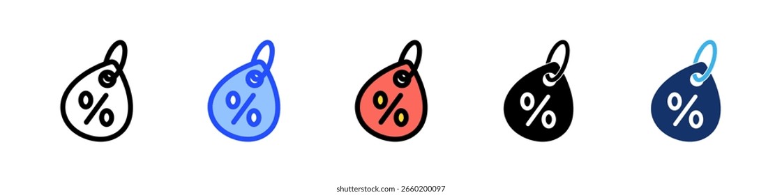 Coleção De Ícones De Marca De Desconto Com Vários Estilos