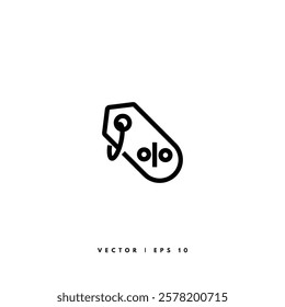 Discount Tag Icon. Editable Stroke