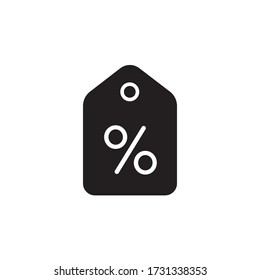 discount tag icon glyph vector. isolated on white background