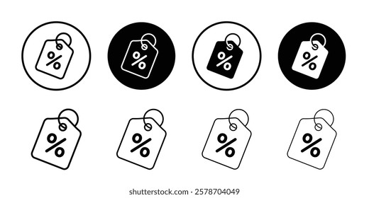 Discount tag icon Isolated flat vector in outline