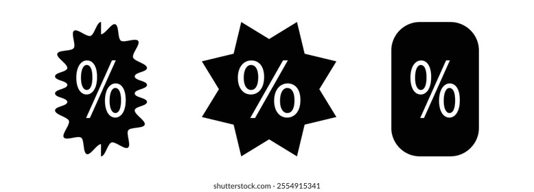 discount tag icon. Label set with percent,  discount. App icon.  Web Vector Illustrations. 