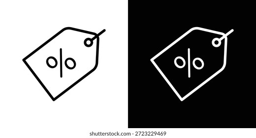 Discount tag icon logo concept in strokes