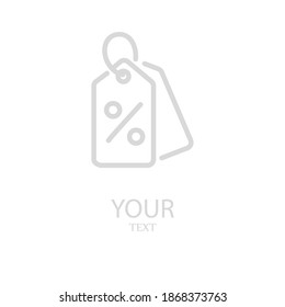 Discount tag icon, outline vector illustration.