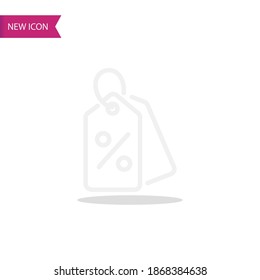 Discount tag icon, outline vector illustration.