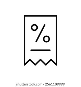 Discount tag icon Outline vector line symbol