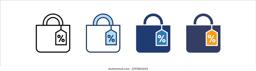 Discount Tag Icon Set Multiple Style Collection