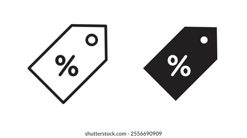 Discount tag icon set in Thin line black color.
