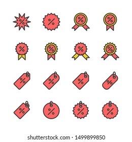 Discount tag icon set.Vector illustration