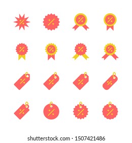 Discount tag icon set.Vector illustration