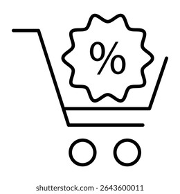 Discount tag icon. Shopping tag, Shopping cart, label, sticker. Editable stroke. Vector illustration.