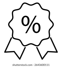 Discount tag icon. Shopping tag, label, badge, sticker. Editable stroke. Vector illustration.