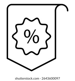 Discount tag icon. Shopping tag, offer, label, sticker. Editable stroke. Vector illustration.
