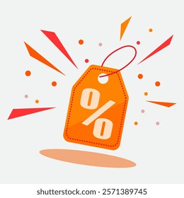 Discount tag icon or symbol with orange color. perfect for online shop, black friday sale discount label.