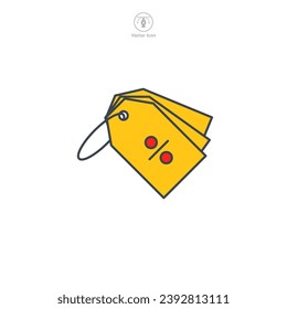 Icono de etiqueta de descuento ilustración vectorial aislada en fondo blanco