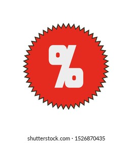 discount tag Icon Template. Sign isolated on white background. percent sale icon Vector flat design illustration. can be used for presentations, websites, etc. vector
