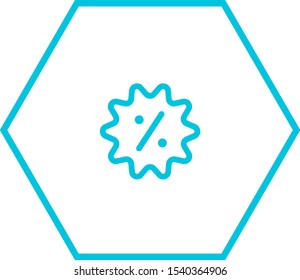 Discount tag icon thin line for web and mobile, modern minimalistic flat design. Vector dark grey icon on light grey background.