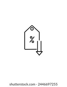icono de etiqueta de descuento, Vector de mejor línea.