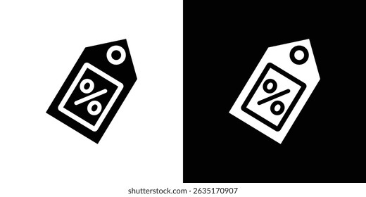 Vector de icono de etiqueta de descuento en estilo plano. Siluetas de colección