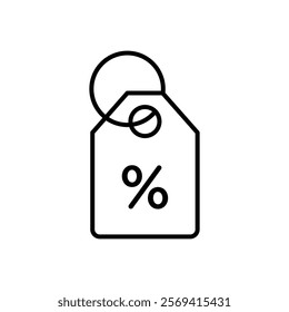 Discount tag icon Vector logo outline