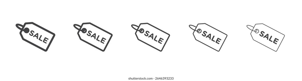Discount tag icon vector outline set illustration sign