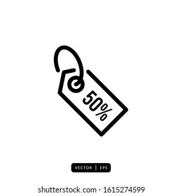 Discount Tag Icon Vector - Sign or Symbol 