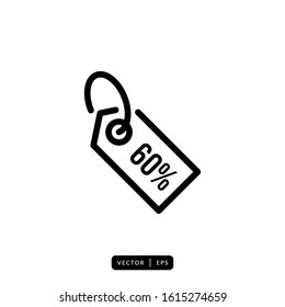 Discount Tag Icon Vector - Sign or Symbol 