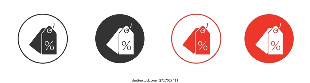 Icono de etiqueta de descuento. Diseño de Vector de Web