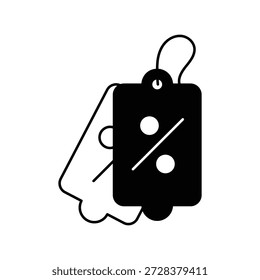 Icono de etiqueta de descuento con Vector de fondo blanco ilustración de stock