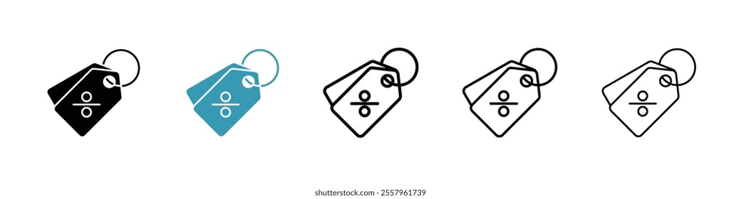 Discount tag icons pack in black and blue.