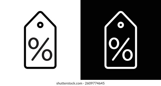 Discount tag icons vector set in stroke line style