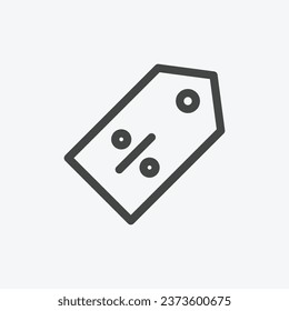 Icono de línea delgada de etiqueta de etiqueta de descuento en formato vectorial