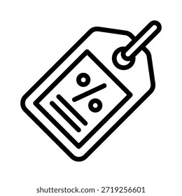 Ilustración vectorial de etiqueta de descuento, icono de venta de estilo de línea