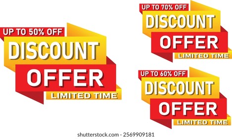 Discount Tag And Limited Offer Tag Vector Illustration 