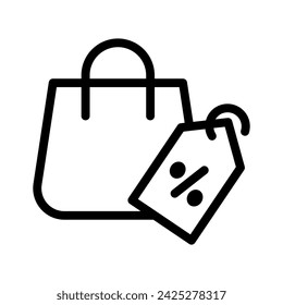 discount tag line icon illustration vector graphic. Simple element illustration vector graphic, suitable for app, websites, and presentations isolated on white background
