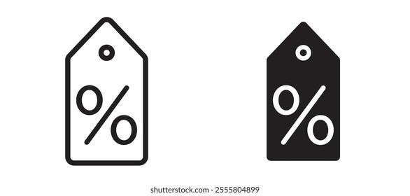 Discount tag liner icon vector set.
