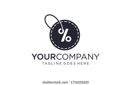 Discount tag for logo design concept editable 